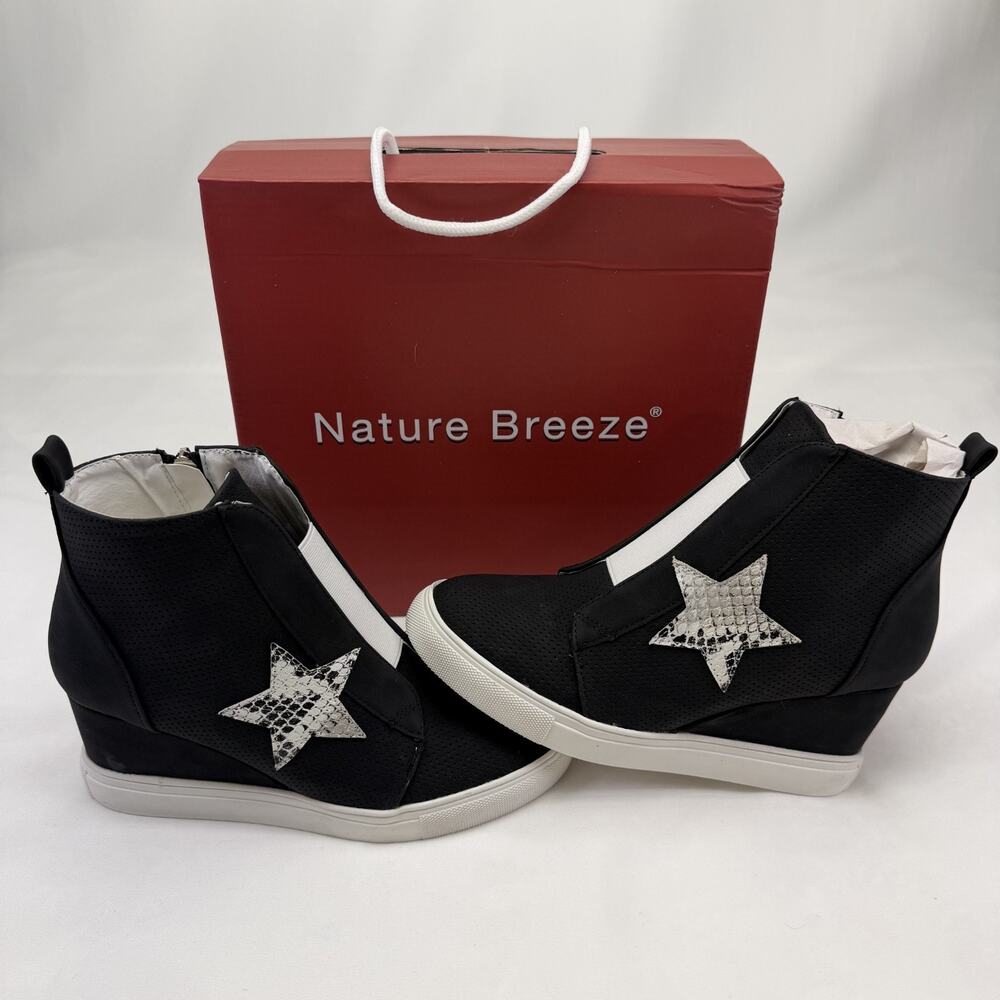 Nature Breeze Ankle Boots Star Design Black Women's 8.5 Dale 10 Hi